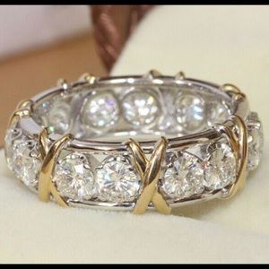 925 Silver Natural Gemstones White Sapphires Ring